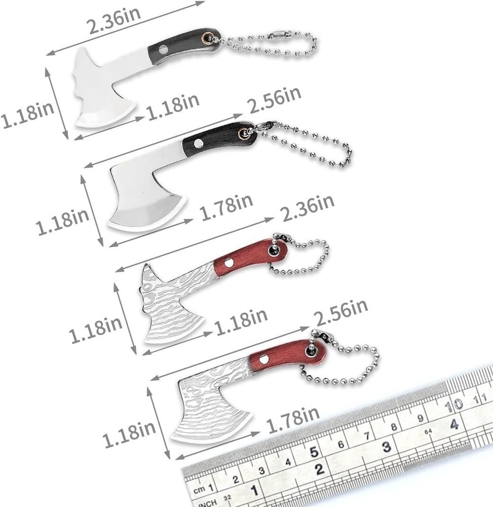 MIni Hatchet Pocket Knife Tiny Axe Knife Set Damascus Small Hatchet Package