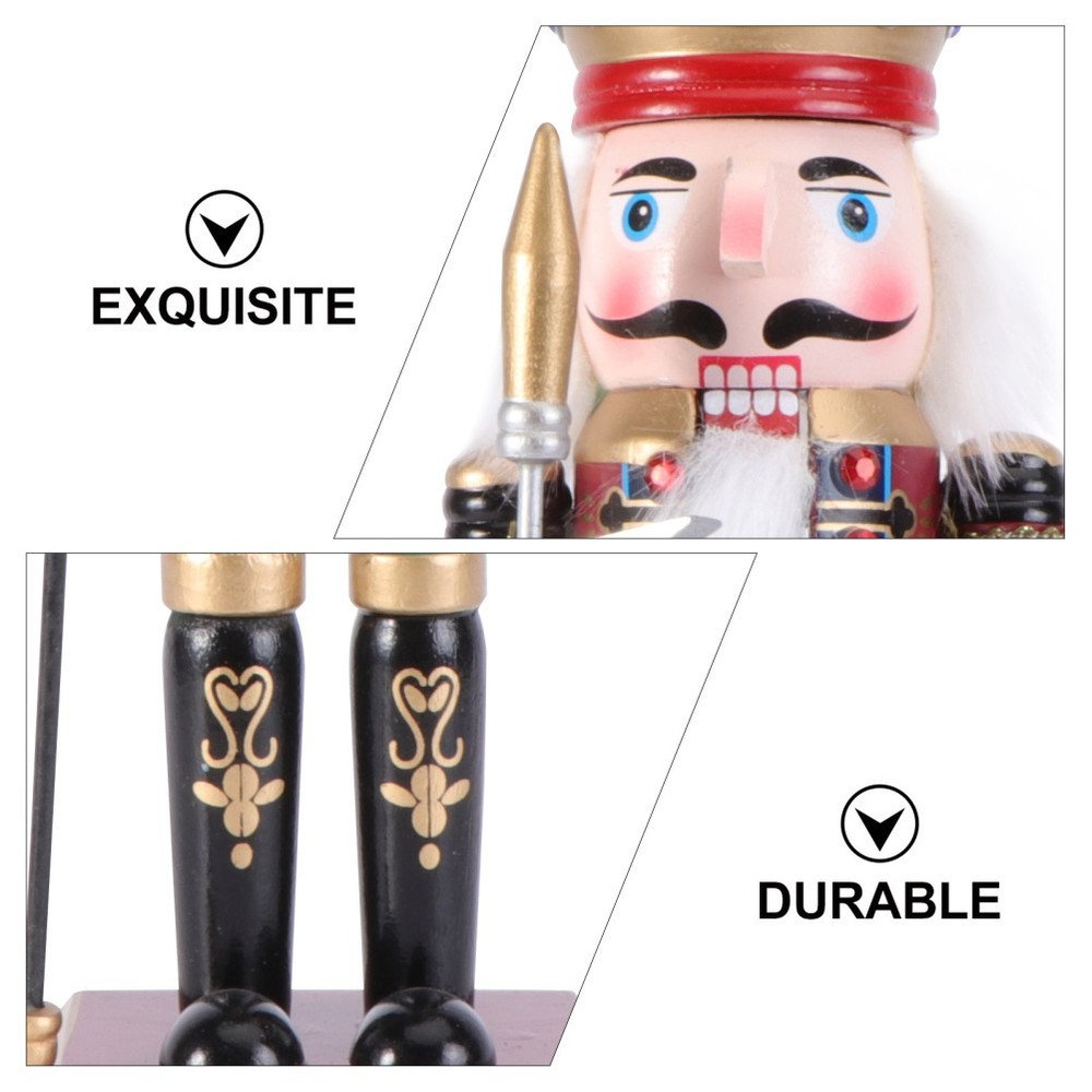 Nutcracker Puppet Ornament Wooden Walnut Shape Desktop Decor