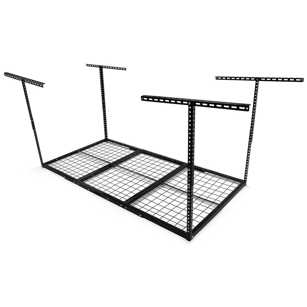 HEAVY DUTY 3ft x 6ft Overhead Garage Storage Adjustable Mounted Ceiling Rack BLK