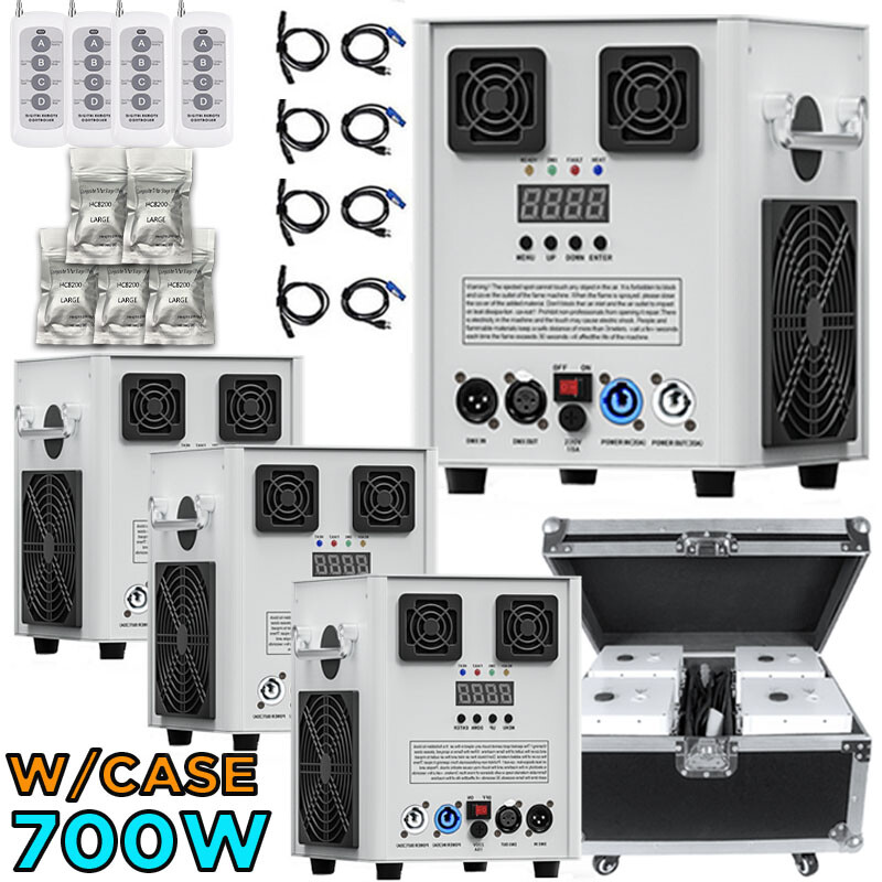 4X 700W Cold Spark Machine Firework Stage Effect DMX Wedding with Flight Case US