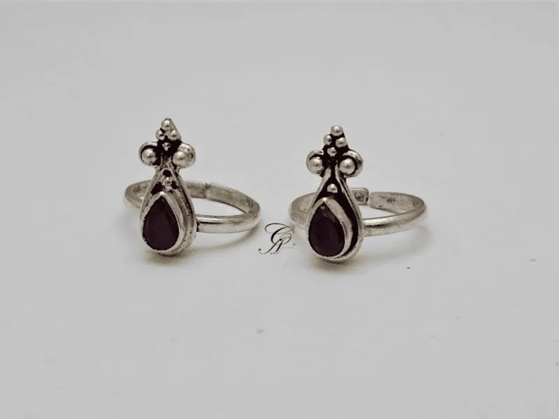 Ruby Glow Sterling Silver Adjustable Toe Ring in 925 Silver 6-7gm (Approx)