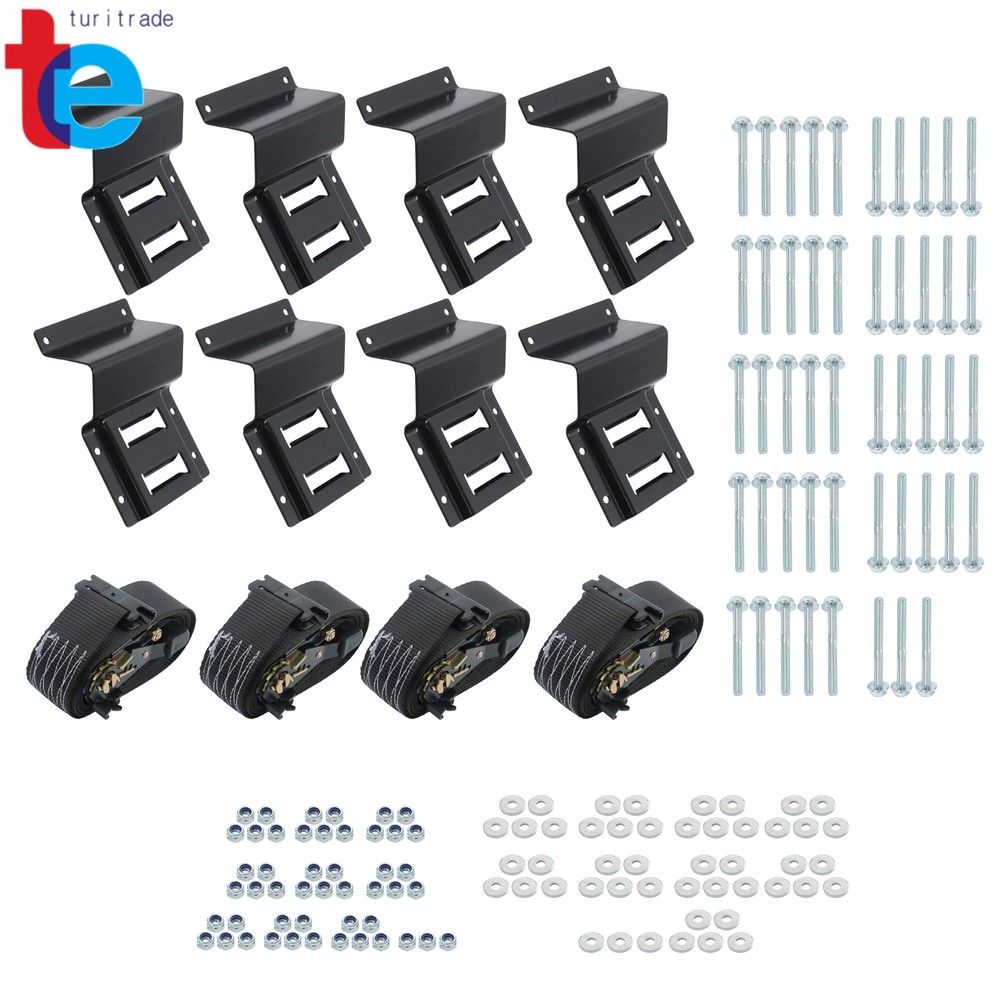Etrack Cargo Strap System 8PCS E Track System Wheel Chock 4PCS 10' Ratchet Strap