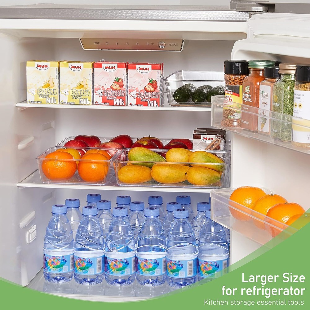 6 PCS Clear Plastic Drawer Organizer, Large 15 X 6 3-Size Acrylic Stackable Kitc