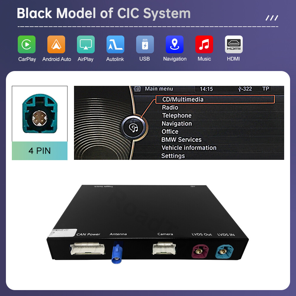 Wireless CarPlay Android Auto Kit For BMW 3 Series E90 E91 E92 E93 2008-2013 CIC