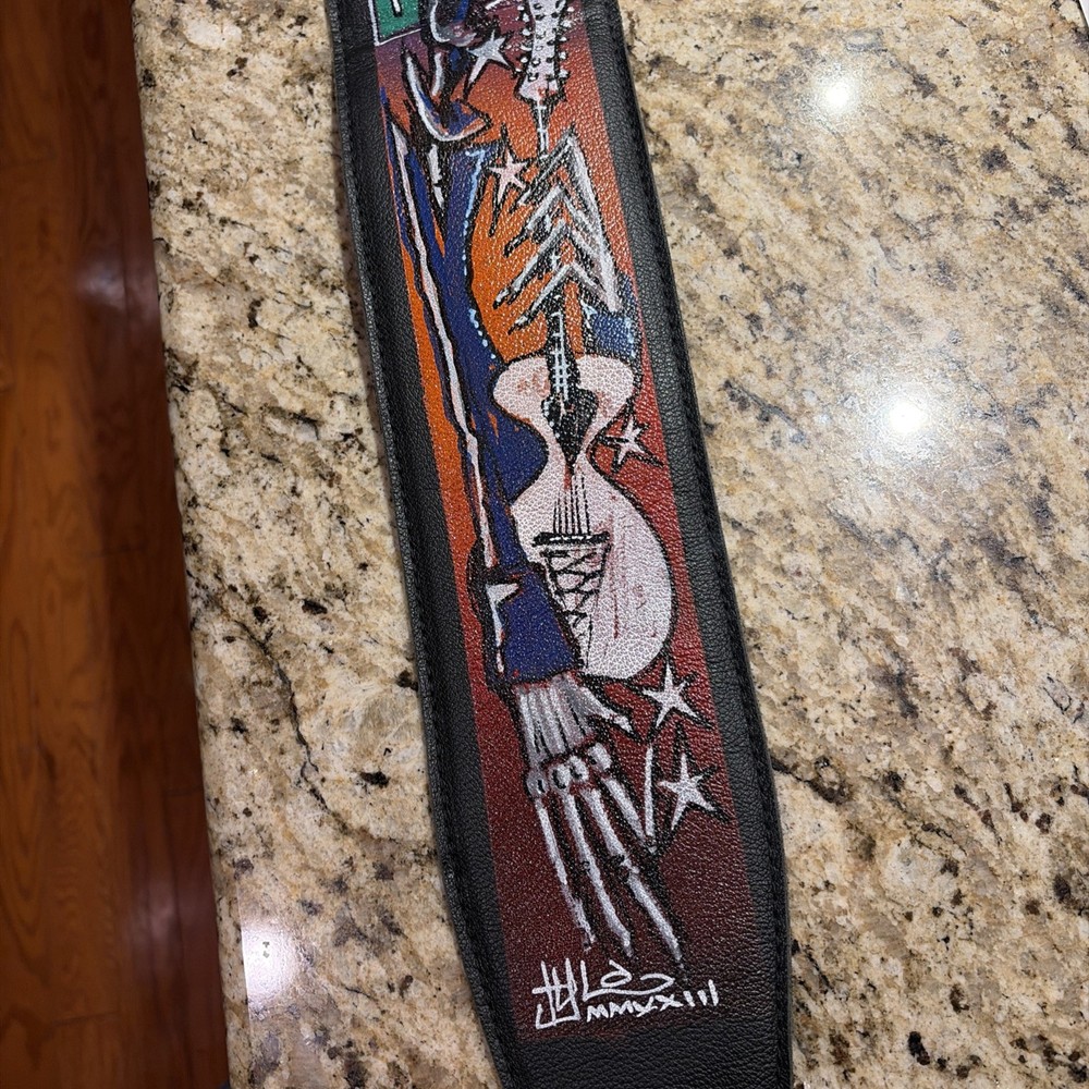 Leathergraft Liverpool Great Britain Guitar Strap Signed