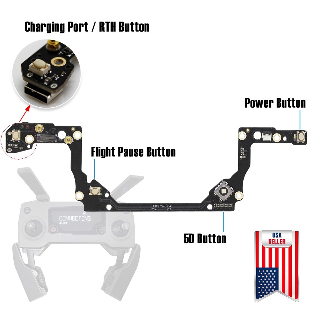 OEM Charging Port & Button Board For DJI Mavic 2 Pro 2 Zoom RC Romote Controller