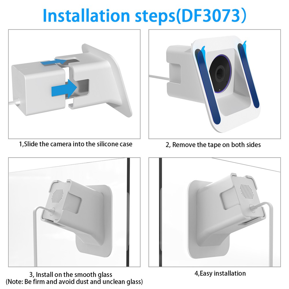 Window Glass Mount for Wyze Cam OG - Secure Camera Holder Bracket,angled at 20°