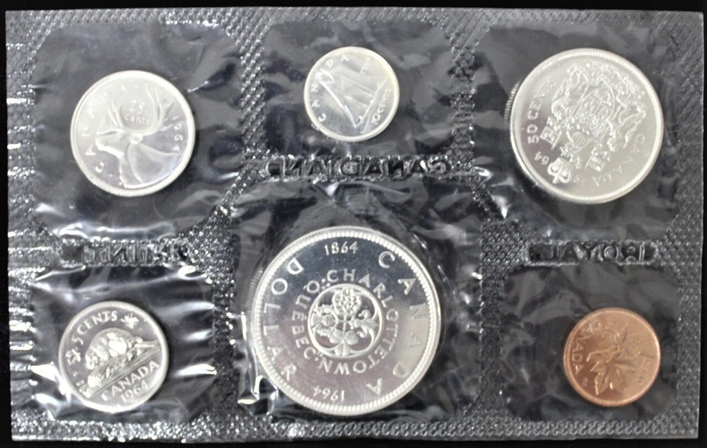 1964 CANADA SILVER PROOF LIKE SET in OGP