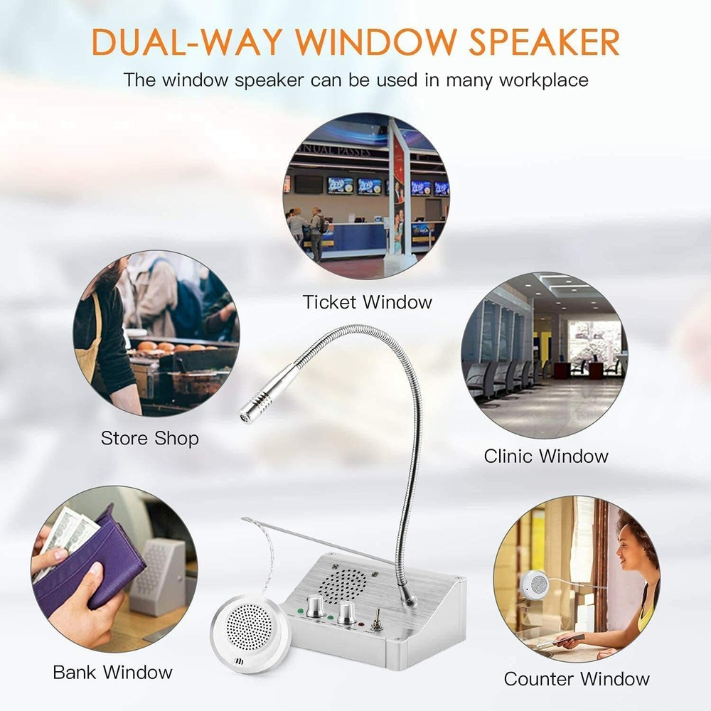 Dual-Way Window intercom Window Speakers Window Counter intercom Microphone