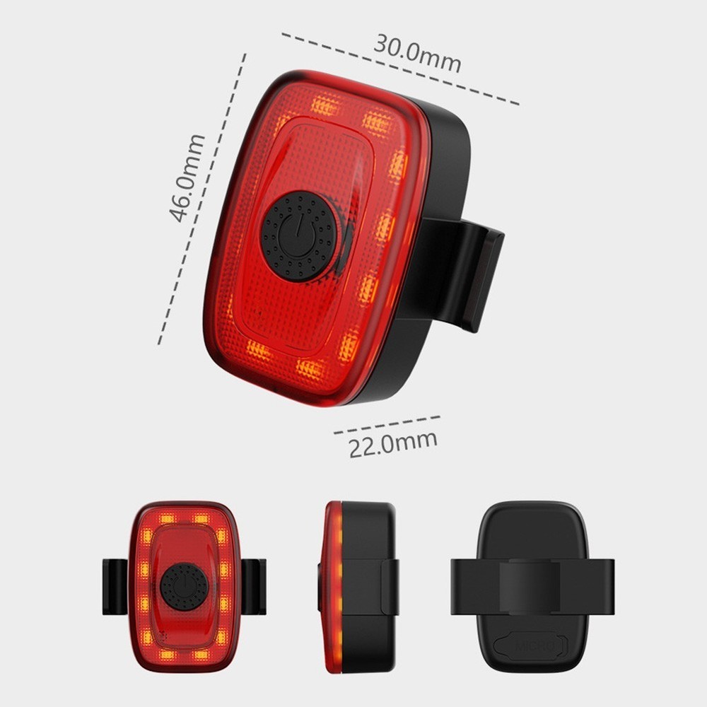 Shockproof Bicycle Tail Light 300mAh with Multiple Brightness Settings