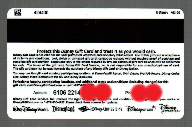 DISNEY Mine Mine Mine, Finding Nemo, Personalized Gift Card ( $0 ) RARE