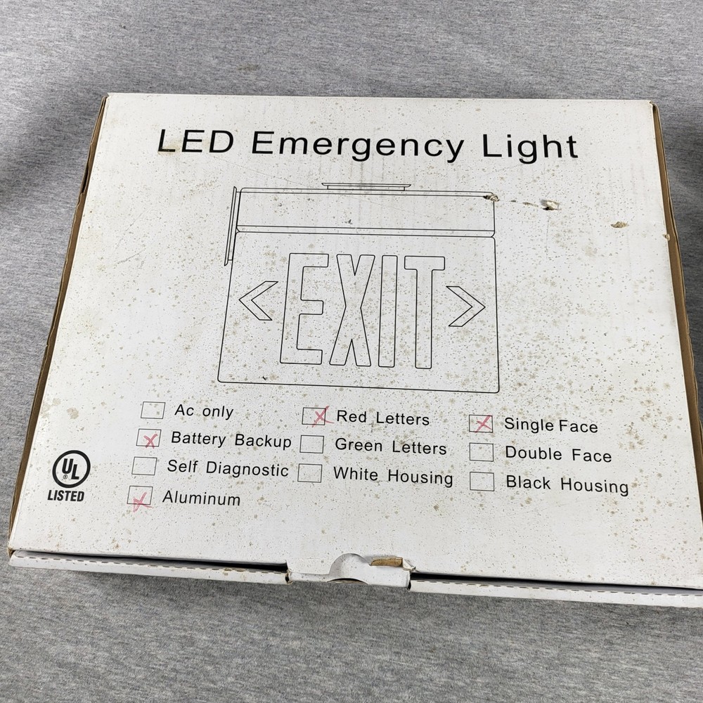 Surface Mount Edge Lit Exit Sign - Red LED - Alum Housing - MORRIS-73310