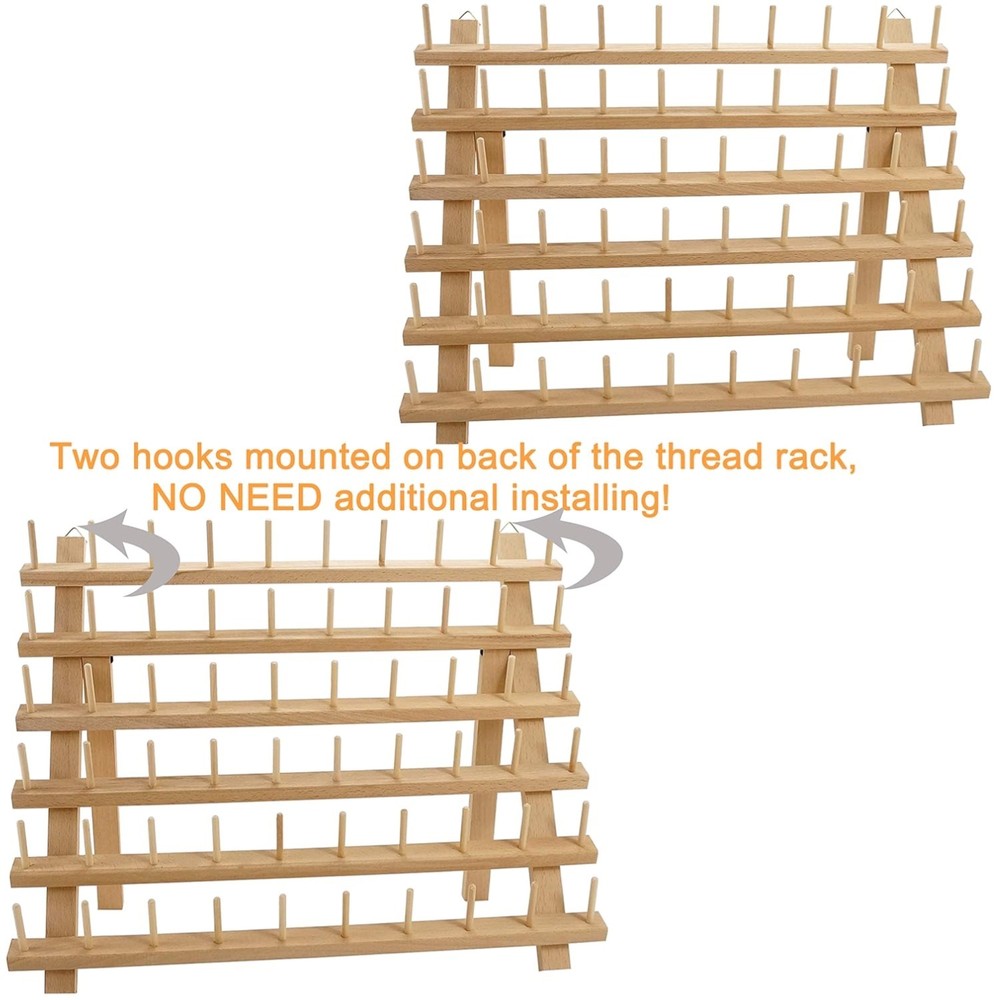 Wooden Thread Holder Organizer for 60 Spools