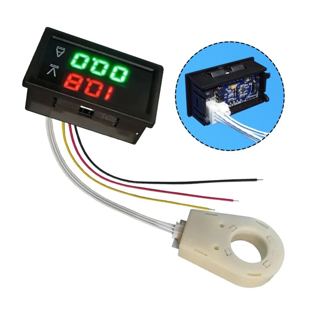 Hall Sensor Voltmeter Ammeter Waterproof Dual Digital Display DC0300V 50A400A