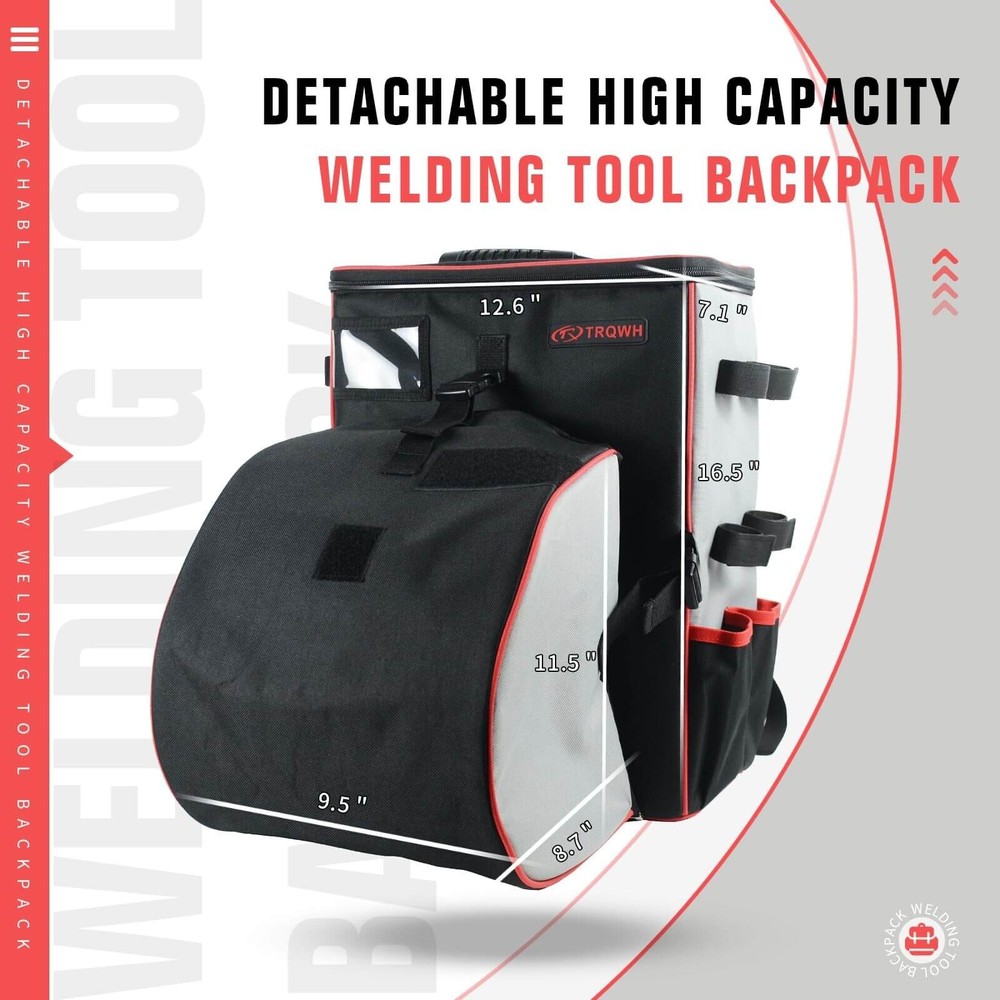TRQWH Waterproof Large Capacity Welding Tools Backpack for Men Helmet Catch