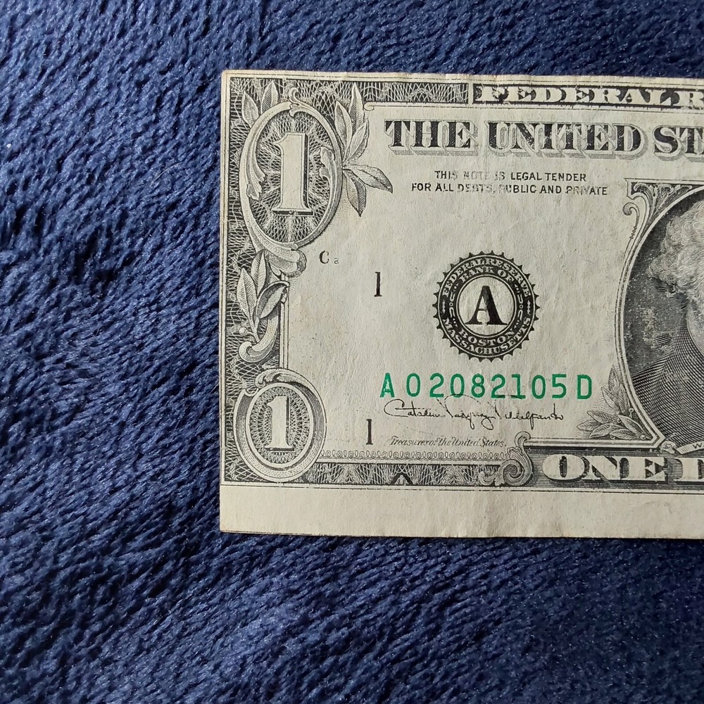 $1 Dollar Bill USD Miscut Errors- Misaligned Miscut 1988 Circulated Rare