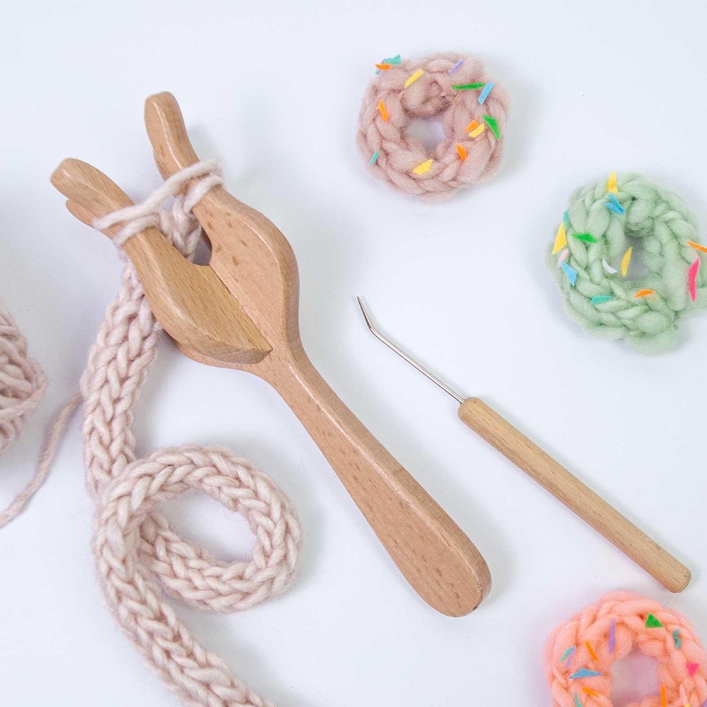 Knitting Fork and Needle Double Head Lucet Fork Portable Multipurpose for