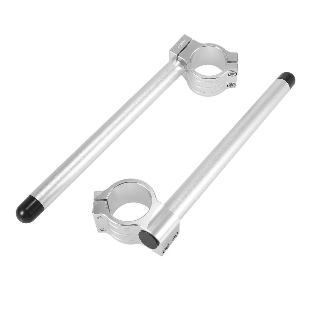 1 Pair 43mm Motorcycle Handlebar Clip Ons Handle Bar Silver Tone