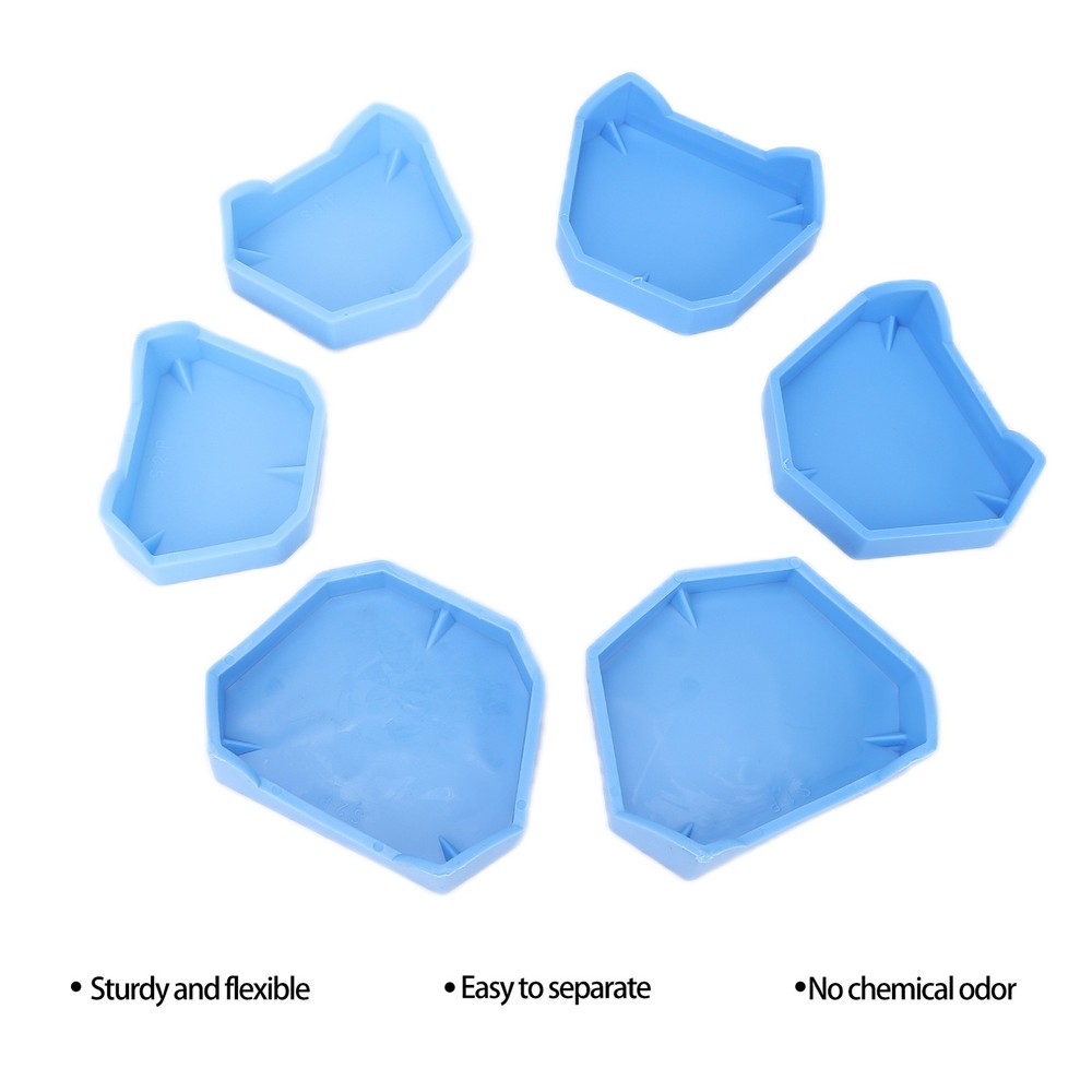 6pcs Dental Lab Model Base Silicone Dental Lab Loading Blue For Dentists