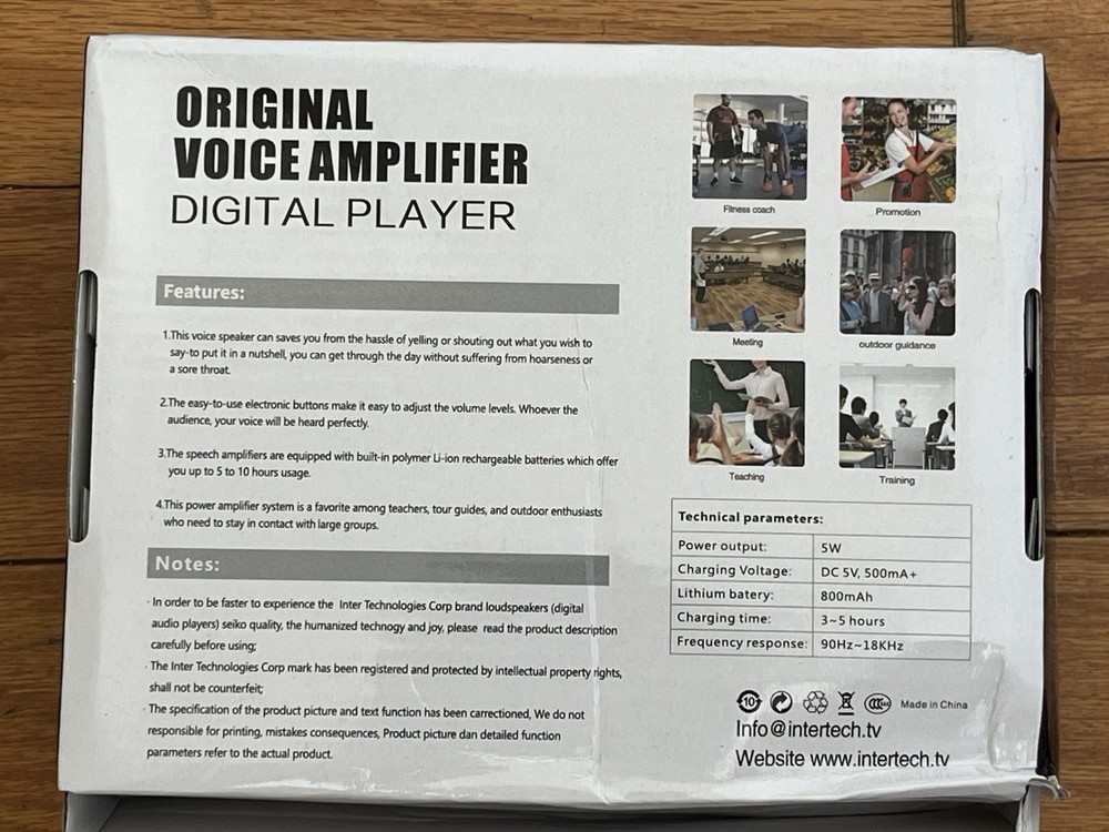 Inter Technologies Original Voice Amplifier New In Open Box