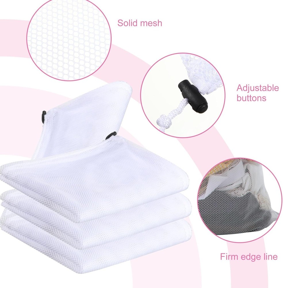 Large Mesh Laundry Bags with Secure Closure, 30 Count for Efficient Laundry Care