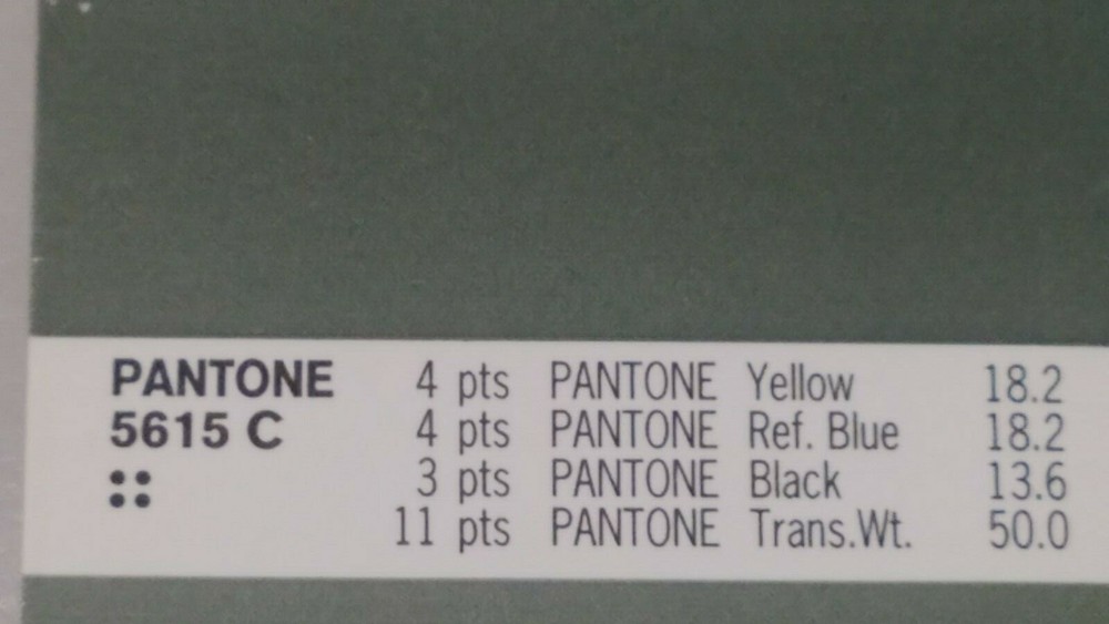  Offset printing ink Pantone 5615 -5 lbs  Unopened