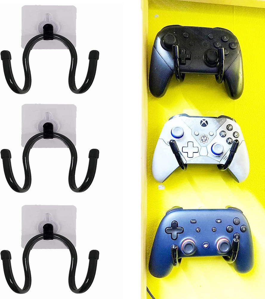 Pmsanzay 3 Pack Universal Self-Adhesive Game Controller Wall Mount Storage Organ