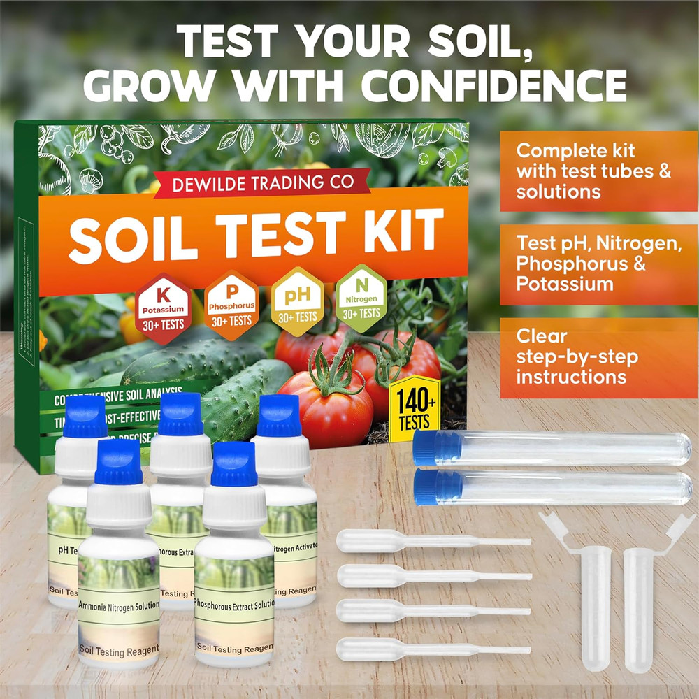 Soil Test Kit -140 Test- 2026 Version- Testing PH Ammonia Nitrogen Phosphorus...