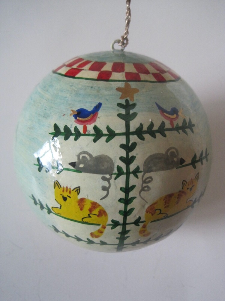 Four Side Ornament Cat Mouse Bird