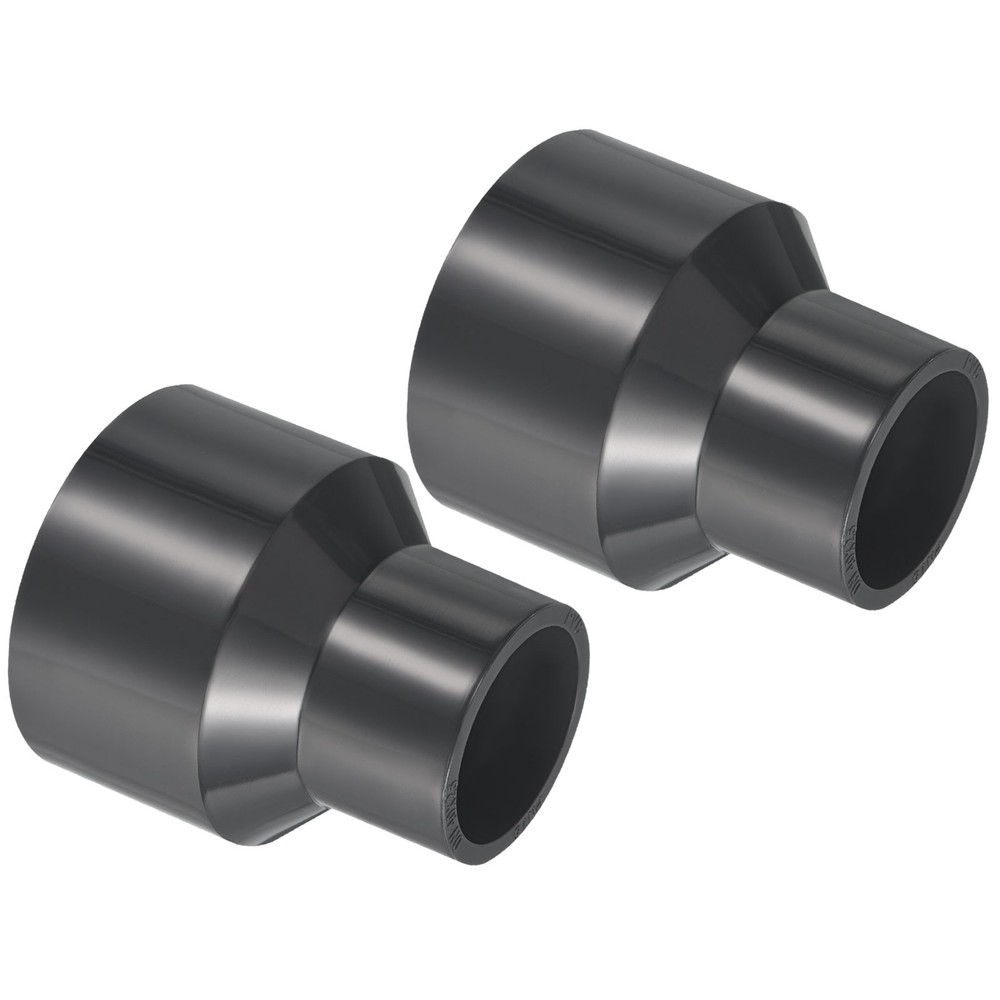 2pcs PVC Reducer Pipe Fitting 2x1.3" Socket Coupling Adapter Connector, Grey