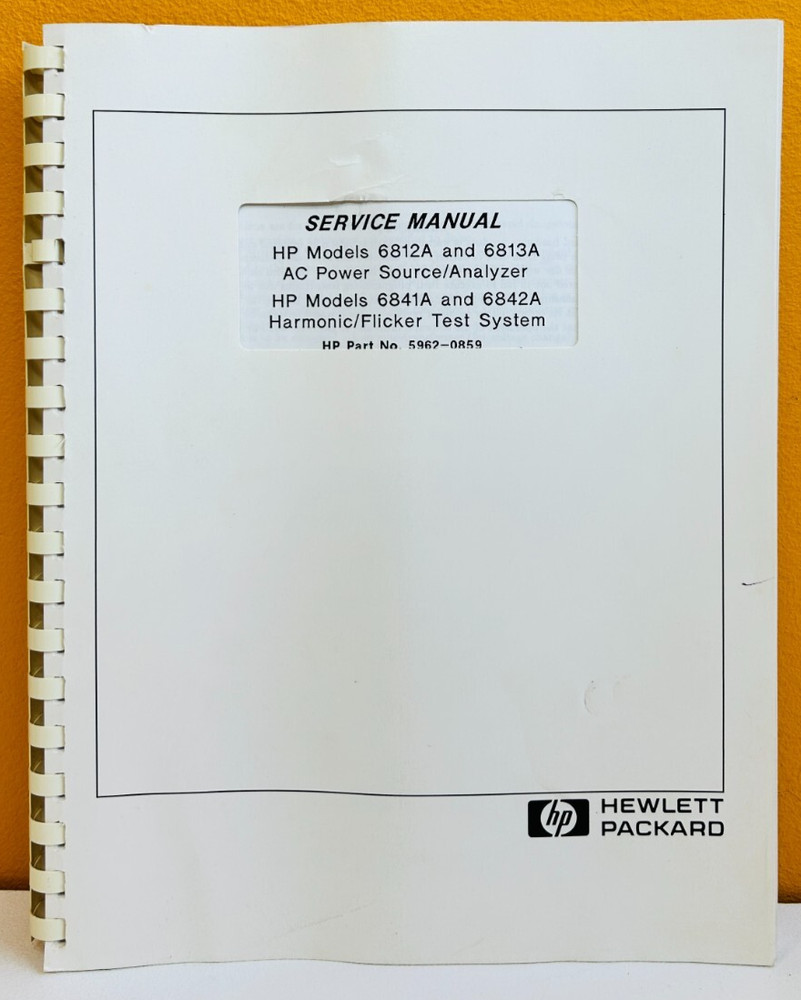 HP Agilent 5962-0859 1995 AC Power Source / Analyzer Service Manual.
