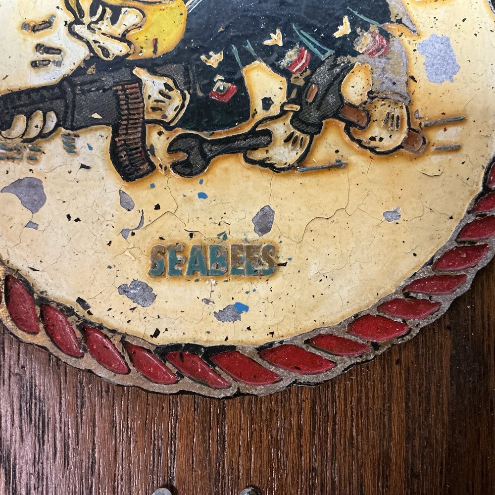 Us Navy Seebees Plaque Vintage