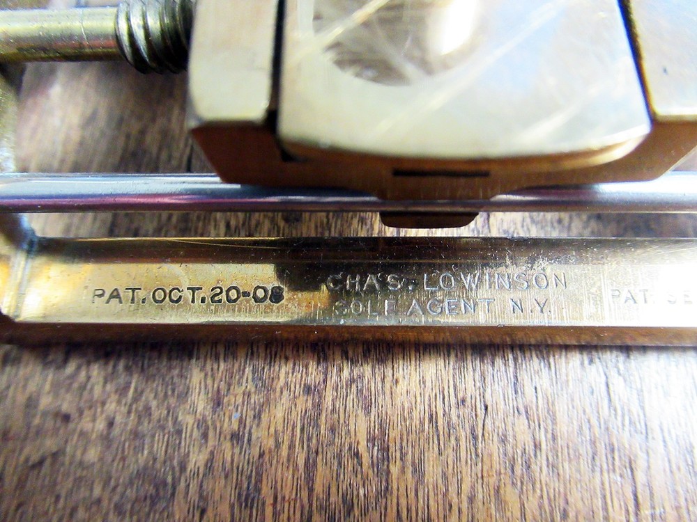 c1910 YERGASON'S IMPROVED COUNTING GLASS textile merchant's brass microscope