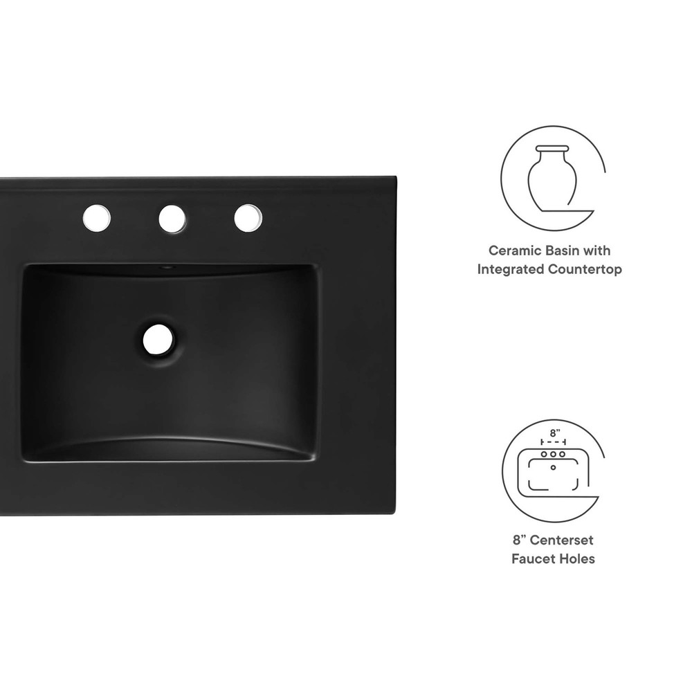 Cayman 48" Double Basin Bathroom Sink in Black