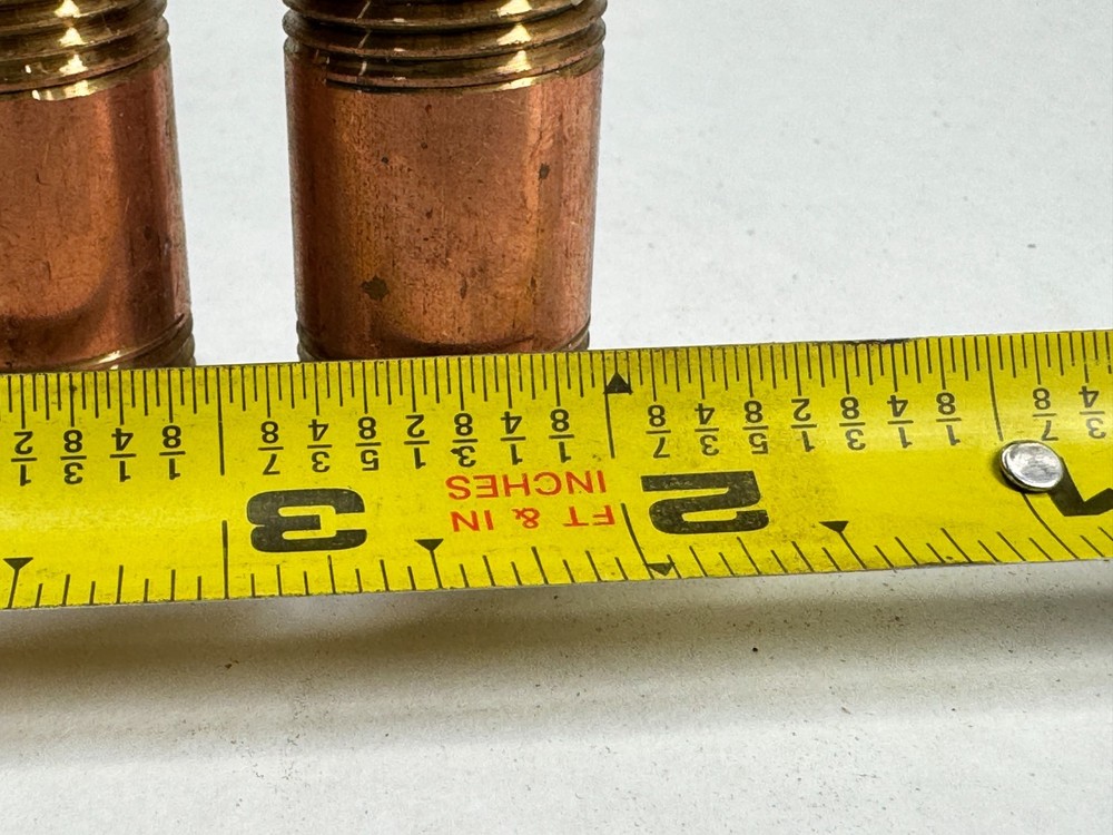 (3-PACK) Brass Nipple 1/2" NPT Schedule 40 x 2" Long, Thread Both Ends