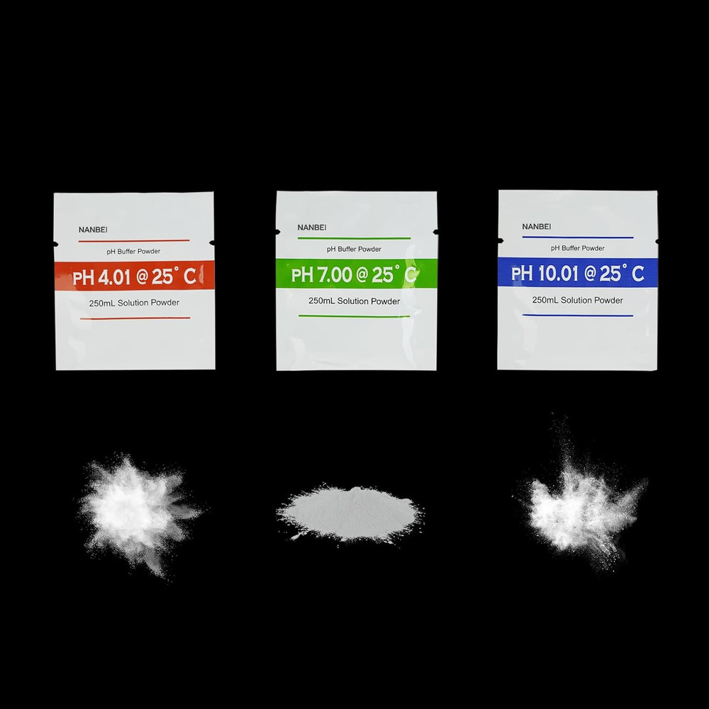 15 Pack pH Meter Calibration Buffer Powder - pH 4.01, 7.00, 10.01