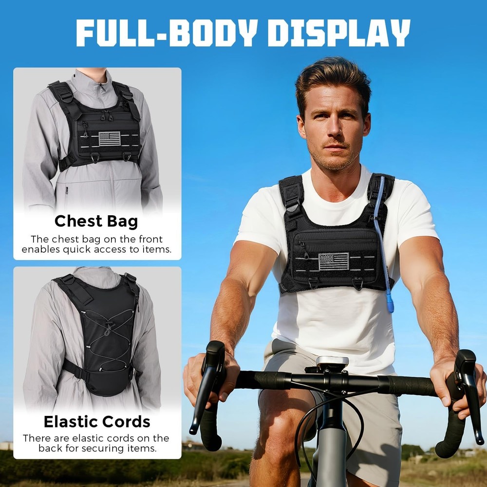 Running Hydration Vest with 2L Water Bladder， Lightweight Adjustable Hydr