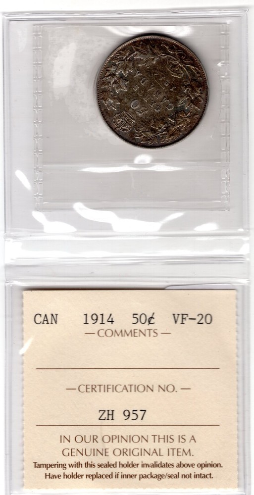 Canadian 1914 50 cent VF 20