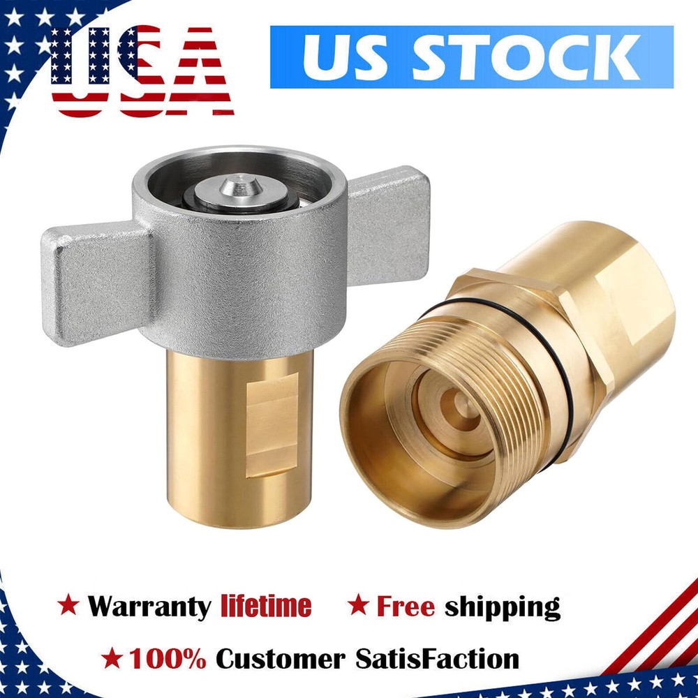 1" NPT Wet-Line Wing Nut Hydraulic Quick Disconnect Coupler / Coupling Set NEW