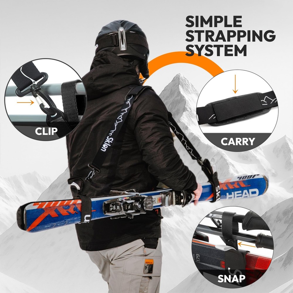 Sklon Ski Strap and Pole Carrier | Avoid the Struggle and Effortlessly Transp...