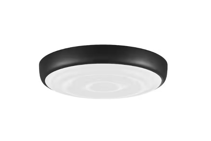 Commercial Electric 15" Matte Black LED Ceiling Flush Mount Adjustable CCT
