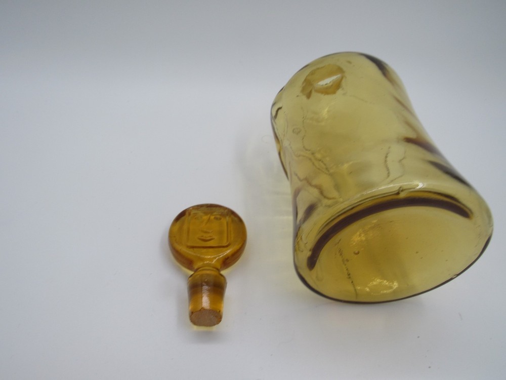 Vintage Amber Man Bottle