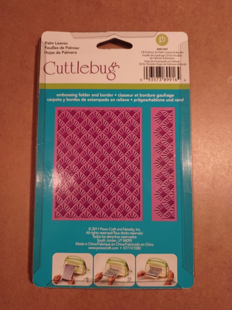 Cuddle Bug Embossing Folders Palm Leaves Includes Border Embossing Folder