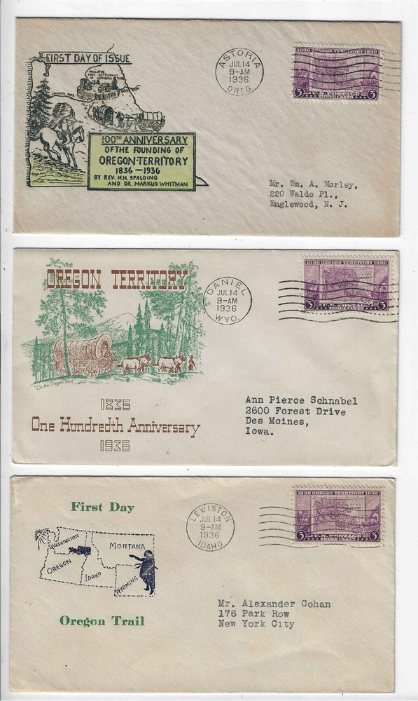 FDC's   # 783  --   Mixed Set --  all 5 cxls