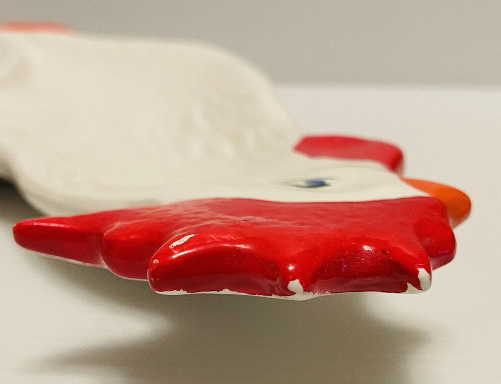 Emil Ceramic Rooster shaped egg holder serving ceramic plate.