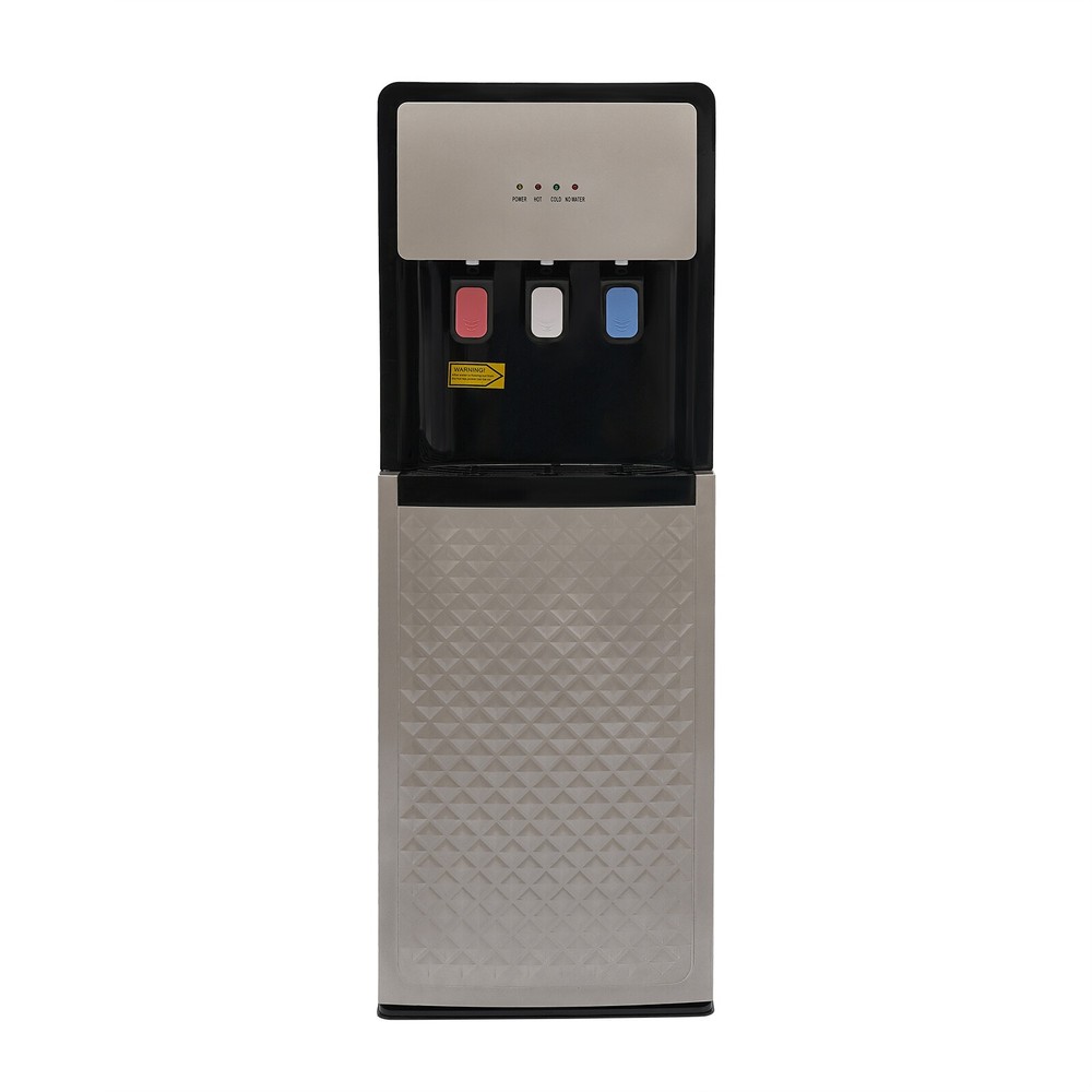 Bottom Loading Water Cooler Water Dispenser 3 Temperature Settings Silver Grey