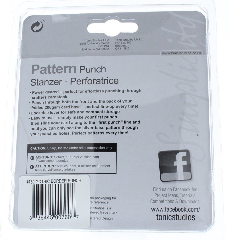 Tonic Studios Simplicity Pattern Paper Punch Gothic Border
