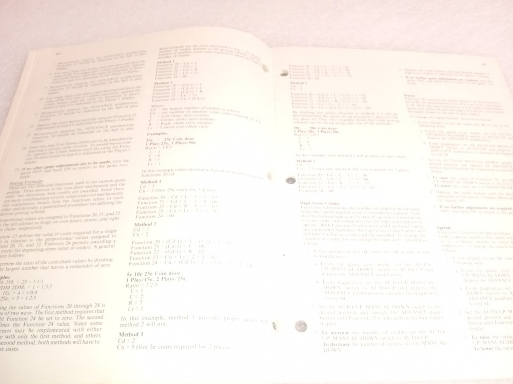 Williams Pinball Machine Flipper Maintenance and Service Manual 1980 Solid State