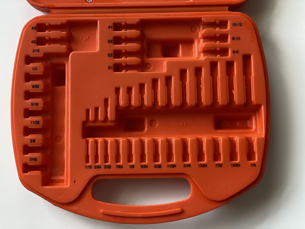 BLACK & DECKER EMPTY BLOW MOLD BOX #71-849 For BITS HOLDS 63 + TOOLS STORAGE NOS