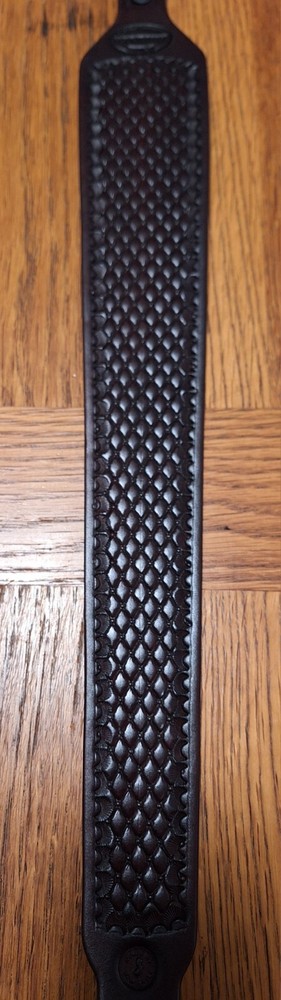Hand Tooled Brown Leather Rifle Sling